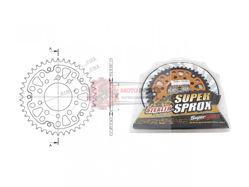 Γρανάζι Τροχού SUPERSPROX/RST-1332-42T STEALTH-Χρυσό CRF1000AFRICA TWIN'16-18
