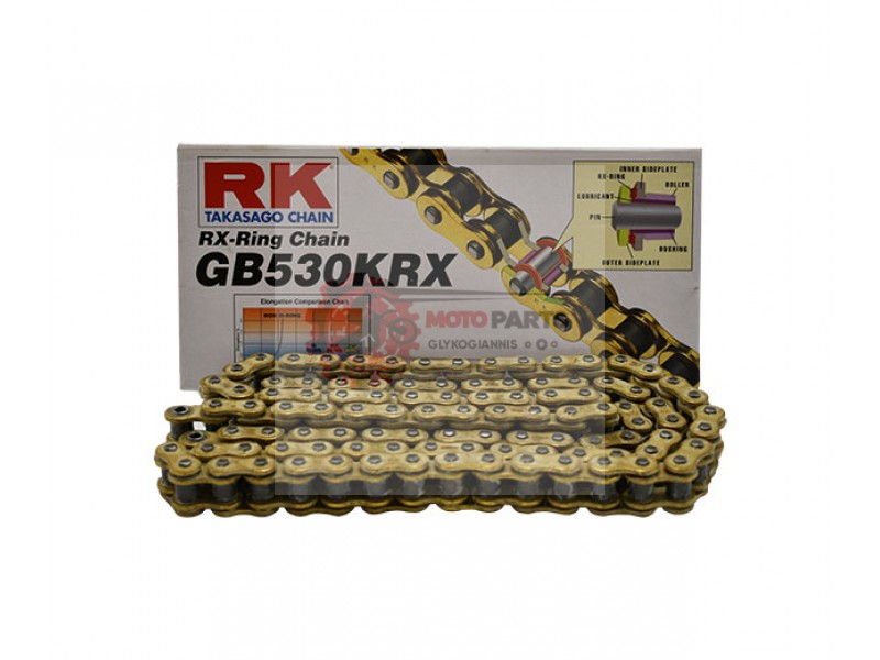 Αλυσίδα RK-M GB/GR530KRX-112L Χρυσή W/CLFZ (RIVET TYPE)