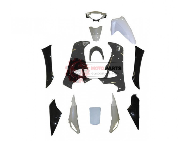 Κουστούμια Κομπλέ 2χρωμα Λευκά-Μαύρα 13τμχ ANF125I INJECTION