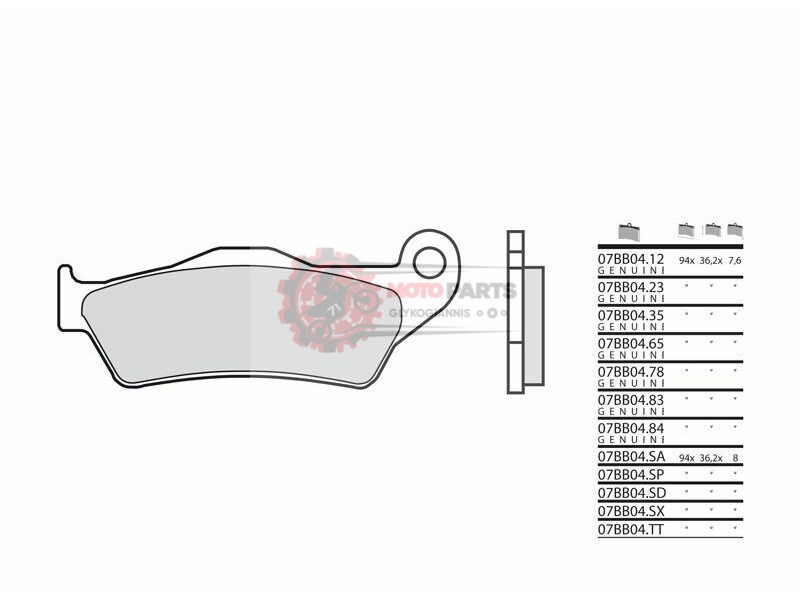 ΤΑΚΑΚΙΑ Genuine Sintered Metal Brake pads  KTM SX-F 250 / 350 / 450 - HUSQVARNA FX 250 / 350 / 450 